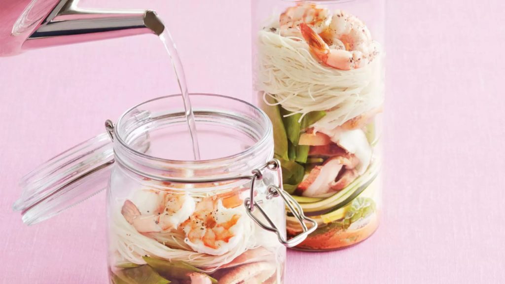 Thai Vegetable and Shrimp Noodle Jars