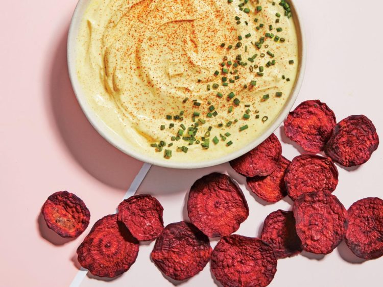 Turmeric Dip with Beet Chips